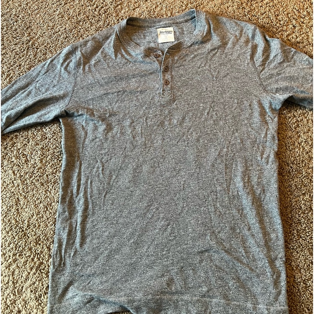 Revtown Airspun Henley size S in Heather grey